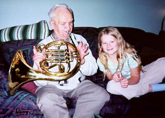Dad playing on Kaitlyn's French Horn